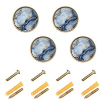 Yayeee 8 Pack Cabinet Knobs with Screws Round Zinc Drawer Pulls for Kitchen, Abstract Marble Pattern