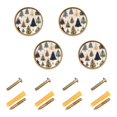 thumbnail image 1 of Yayeee 8 Pack Cabinet Knobs with Screws Round Zinc Drawer Pulls for Kitchen, Beige Christmas Trees, 1 of 9
