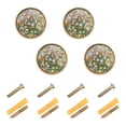 thumbnail image 1 of Yayeee 8 Pack Cabinet Knobs with Screws Round Zinc Drawer Pulls for Kitchen, Beige Floral Garden, 1 of 9