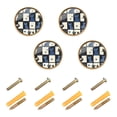thumbnail image 1 of Yayeee 8 Pack Cabinet Knobs with Screws Round Zinc Drawer Pulls for Kitchen, Black and Blue Cat, 1 of 9