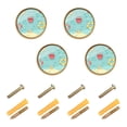 thumbnail image 1 of Yayeee 8 Pack Cabinet Knobs with Screws Round Zinc Drawer Pulls for Kitchen, Blue Beach Pattern, 1 of 9
