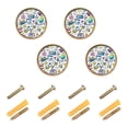 thumbnail image 1 of Yayeee 8 Pack Cabinet Knobs with Screws Round Zinc Drawer Pulls for Kitchen, Blue Doodle Pattern, 1 of 9