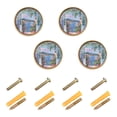 thumbnail image 1 of Yayeee 8 Pack Cabinet Knobs with Screws Round Zinc Drawer Pulls for Kitchen, Blue Floral Window, 1 of 9
