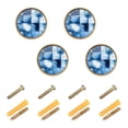 thumbnail image 1 of Yayeee 8 Pack Cabinet Knobs with Screws Round Zinc Drawer Pulls for Kitchen, Blue Pattern, 1 of 9