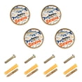 thumbnail image 1 of Yayeee 8 Pack Cabinet Knobs with Screws Round Zinc Drawer Pulls for Kitchen, Blue Sardines Pattern, 1 of 9