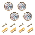 thumbnail image 1 of Yayeee 8 Pack Cabinet Knobs with Screws Round Zinc Drawer Pulls for Kitchen, Blue Shimmering Pattern, 1 of 9