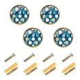 thumbnail image 1 of Yayeee 8 Pack Cabinet Knobs with Screws Round Zinc Drawer Pulls for Kitchen, Blue White Geometric Patterns, 1 of 9
