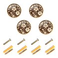 thumbnail image 1 of Yayeee 8 Pack Cabinet Knobs with Screws Round Zinc Drawer Pulls for Kitchen, Brown Floral, 1 of 9