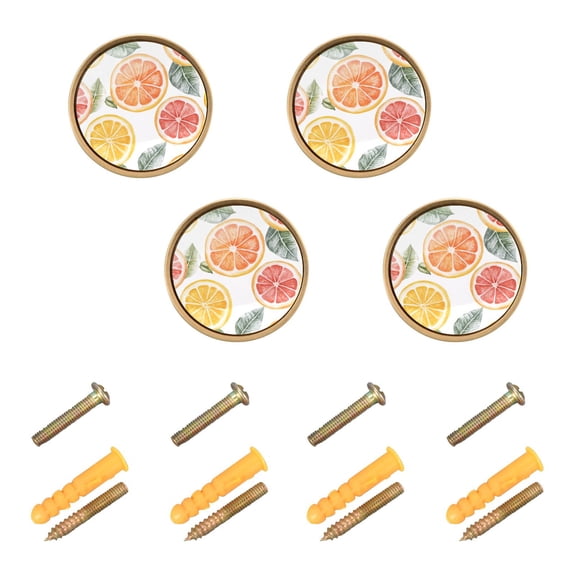 Yayeee 8 Pack Cabinet Knobs with Screws Round Zinc Drawer Pulls for Kitchen, Candy Grapefruit Slices
