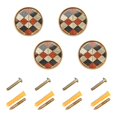 thumbnail image 1 of Yayeee 8 Pack Cabinet Knobs with Screws Round Zinc Drawer Pulls for Kitchen, Checkered Pattern, 1 of 9