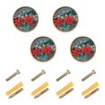 thumbnail image 1 of Yayeee 8 Pack Cabinet Knobs with Screws Round Zinc Drawer Pulls for Kitchen, Christmas Poinsettia, 1 of 9