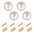 thumbnail image 1 of Yayeee 8 Pack Cabinet Knobs with Screws Round Zinc Drawer Pulls for Kitchen, Colorful Flower, 1 of 9