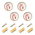 thumbnail image 1 of Yayeee 8 Pack Cabinet Knobs with Screws Round Zinc Drawer Pulls for Kitchen, Flamingo Head Bird, 1 of 9