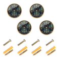 thumbnail image 1 of Yayeee 8 Pack Cabinet Knobs with Screws Round Zinc Drawer Pulls for Kitchen, Gold Peacock Pattern, 1 of 9