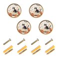 thumbnail image 1 of Yayeee 8 Pack Cabinet Knobs with Screws Round Zinc Drawer Pulls for Kitchen, Gray Cartoon Halloween Cat, 1 of 9