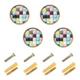 thumbnail image 1 of Yayeee 8 Pack Cabinet Knobs with Screws Round Zinc Drawer Pulls for Kitchen, Gray Checkered Pattern, 1 of 9