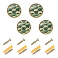 thumbnail image 1 of Yayeee 8 Pack Cabinet Knobs with Screws Round Zinc Drawer Pulls for Kitchen, Green Abstract Shapes, 1 of 9