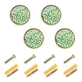 thumbnail image 1 of Yayeee 8 Pack Cabinet Knobs with Screws Round Zinc Drawer Pulls for Kitchen, Green Dot Triangles Pattern, 1 of 9