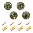 thumbnail image 1 of Yayeee 8 Pack Cabinet Knobs with Screws Round Zinc Drawer Pulls for Kitchen, Green Flowers Pattern, 1 of 9