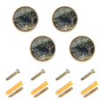 thumbnail image 1 of Yayeee 8 Pack Cabinet Knobs with Screws Round Zinc Drawer Pulls for Kitchen, Green Forest Scene, 1 of 9