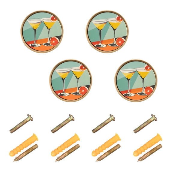 Yayeee 8 Pack Cabinet Knobs with Screws Round Zinc Drawer Pulls for Kitchen, Green Glasses