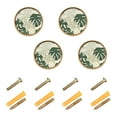 thumbnail image 1 of Yayeee 8 Pack Cabinet Knobs with Screws Round Zinc Drawer Pulls for Kitchen, Green Tropical Plants Pattern, 1 of 9