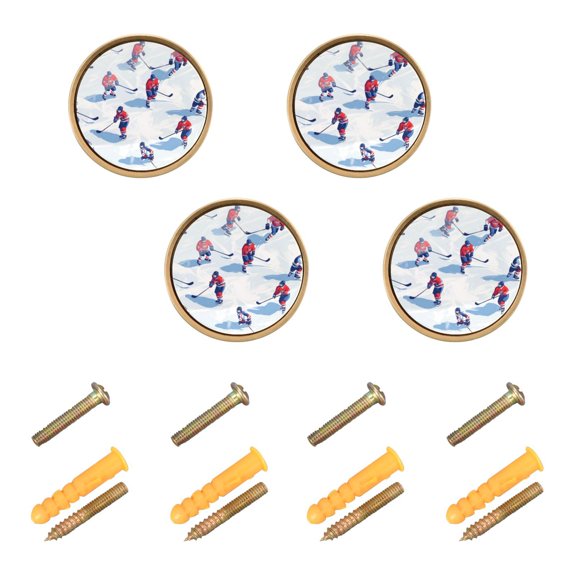 Yayeee 8 Pack Cabinet Knobs with Screws Round Zinc Drawer Pulls for Kitchen, Ice Rink