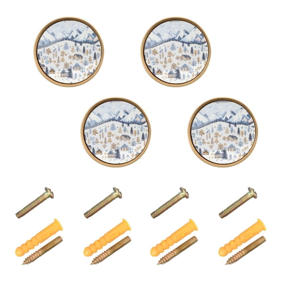 Yayeee 8 Pack Cabinet Knobs with Screws Round Zinc Drawer Pulls for Kitchen, Light Blue Mountain