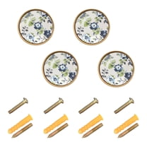 Yayeee 8 Pack Cabinet Knobs with Screws Round Zinc Drawer Pulls for Kitchen, Light Floral Pattern
