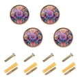 thumbnail image 1 of Yayeee 8 Pack Cabinet Knobs with Screws Round Zinc Drawer Pulls for Kitchen, Light Purple Flowers, 1 of 9