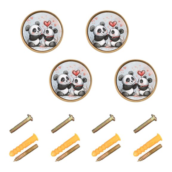 Yayeee 8 Pack Cabinet Knobs with Screws Round Zinc Drawer Pulls for Kitchen, Panda