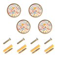 thumbnail image 1 of Yayeee 8 Pack Cabinet Knobs with Screws Round Zinc Drawer Pulls for Kitchen, Pink Floral, 1 of 9
