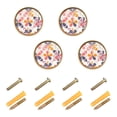 thumbnail image 1 of Yayeee 8 Pack Cabinet Knobs with Screws Round Zinc Drawer Pulls for Kitchen, Purple Retro Flower, 1 of 9