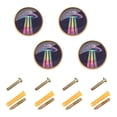 thumbnail image 1 of Yayeee 8 Pack Cabinet Knobs with Screws Round Zinc Drawer Pulls for Kitchen, Purple UFO, 1 of 9