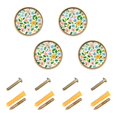 thumbnail image 1 of Yayeee 8 Pack Cabinet Knobs with Screws Round Zinc Drawer Pulls for Kitchen, Retro Blue Floral, 1 of 9