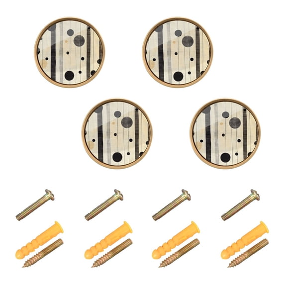 Yayeee 8 Pack Cabinet Knobs with Screws Round Zinc Drawer Pulls for Kitchen, Stripes Pattern