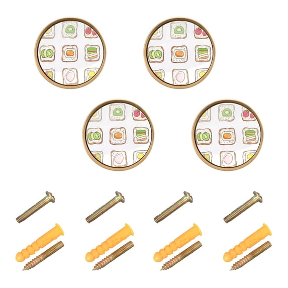 Yayeee 8 Pack Cabinet Knobs with Screws Round Zinc Drawer Pulls for Kitchen, Toasts Pattern