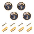 thumbnail image 1 of Yayeee 8 Pack Cabinet Knobs with Screws Round Zinc Drawer Pulls for Kitchen, Watercolor Astronaut, 1 of 9