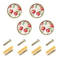 thumbnail image 1 of Yayeee 8 Pack Cabinet Knobs with Screws Round Zinc Drawer Pulls for Kitchen, White Apple Pattern, 1 of 9