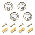 thumbnail image 1 of Yayeee 8 Pack Cabinet Knobs with Screws Round Zinc Drawer Pulls for Kitchen, White Chubby Cat, 1 of 9