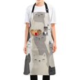 thumbnail image 1 of Yayeee Chief Kitchen Apron with Pockets for Cooking Water Resistant Unisex Adjustable Neck Strap, Beige Cute Cats, 1 of 7