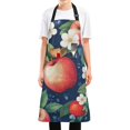 thumbnail image 1 of Yayeee Chief Kitchen Apron with Pockets for Cooking Water Resistant Unisex Adjustable Neck Strap, Blue Apple Pattern, 1 of 7