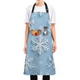 thumbnail image 1 of Yayeee Chief Kitchen Apron with Pockets for Cooking Water Resistant Unisex Adjustable Neck Strap, Blue Snowflake, 1 of 7