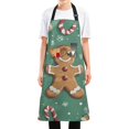 thumbnail image 1 of Yayeee Chief Kitchen Apron with Pockets for Cooking Water Resistant Unisex Adjustable Neck Strap, Christmas Gingerbread, 1 of 7
