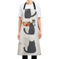 thumbnail image 1 of Yayeee Chief Kitchen Apron with Pockets for Cooking Water Resistant Unisex Adjustable Neck Strap, Cute Cartoon Cats, 1 of 7