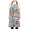 thumbnail image 1 of Yayeee Chief Kitchen Apron with Pockets for Cooking Water Resistant Unisex Adjustable Neck Strap, Doodle Pattern, 1 of 7