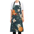 thumbnail image 1 of Yayeee Chief Kitchen Apron with Pockets for Cooking Water Resistant Unisex Adjustable Neck Strap, Green Floral Oranges, 1 of 7