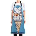 thumbnail image 1 of Yayeee Chief Kitchen Apron with Pockets for Cooking Water Resistant Unisex Adjustable Neck Strap, Ice Cream Cat, 1 of 7