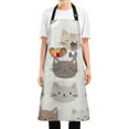 thumbnail image 1 of Yayeee Chief Kitchen Apron with Pockets for Cooking Water Resistant Unisex Adjustable Neck Strap, Light Gray Cat Pattern, 1 of 7