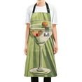 thumbnail image 1 of Yayeee Chief Kitchen Apron with Pockets for Cooking Water Resistant Unisex Adjustable Neck Strap, Light Green Martini, 1 of 7